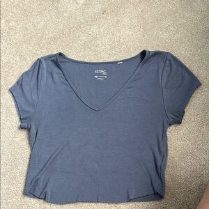 Women's Blue V-Neck Top